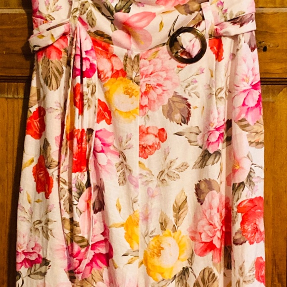 Venus Pink Floral Jumpsuit, Strapless sz 12 - Picture 6 of 10